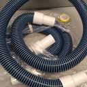 Jadive 2 Pack 1 1/2 Swimming Pool Filter Hose Replacement Kit 59 Long Pool Vacuum Hoses Universal 1.25/1.5 Inch Combo Hose Adapter with Clamps and Tape for Above Ground Pool(Dark Blue)