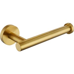 Toilet Paper Holder Brushed Gold, APLusee SUS304 Stainless Steel Round TP Hanger, Modern Bathroom Lavatory Tissue Roll Storage, 2 Pack