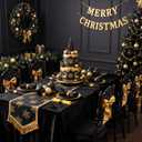 50 Pcs Pre-rolled Halloween Plastic Silverware Set Gold Disposable Plastic Cutlery Set with 50 Black and Gold Napkins, Knives, Forks and Spoons for Business Meeting Halloween Anniversary Party