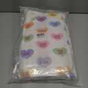 MEHOFOND 4pcs Valentines Shower Curtain Set Colorful Conversation Hearts Shower Curtain Sets for Valentine Heart Candy Bathroom Decor Curtains with Non-Slip Rugs Toilet Lid Cover and Bath Mat