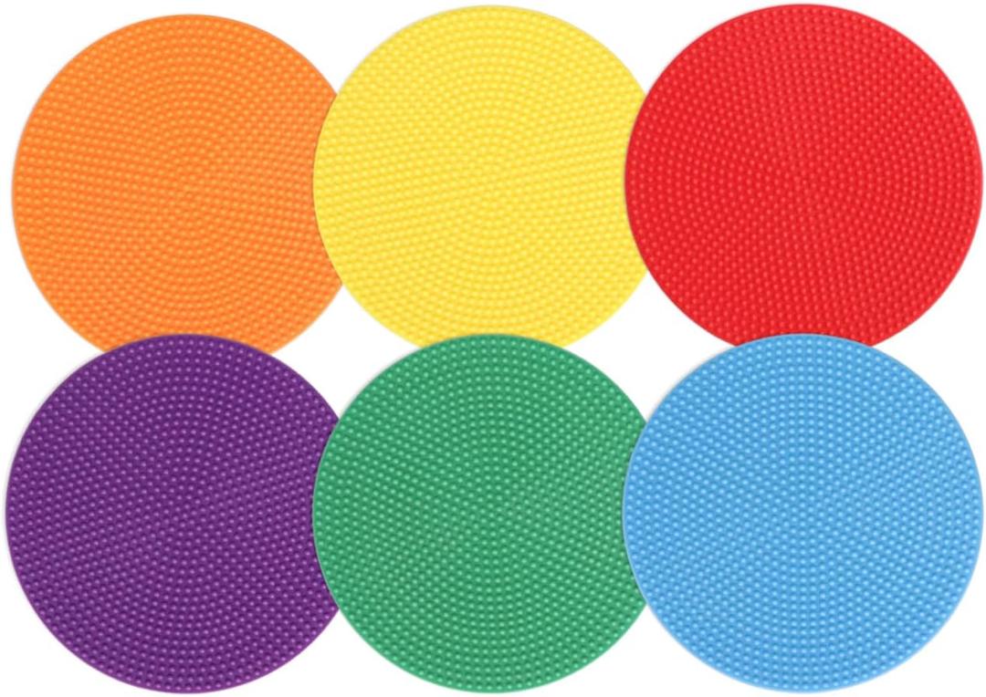 4inch & 9inch Poly Spot Markers for Agility Dot for Gym/PE Training, Dance, 6/12/24 Pcs Round Multiple Color & Size Rubber Non-Slip Spot Marker for Games, Floor Dots and Sport Activities