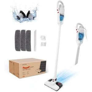 REECOO Lightweight Stick Vacuum Cleaner, Unique Vacuum and Mop Combo - 3 Dust Filters/Microfiber Pads,Corded Stick Vacuums & Electric Brooms - 400W 12Kpa Suction for Kitchen, Bedroom, Living Room