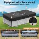 LXKCKJ 12x18 FT Pool Cover for Rectangular Above Ground Pool, Solar Oval Pool Cover Protection with Tensioner, Ideal for Rectangular/Oval Frame Pool Waterproof & UV-Resistant (Black)