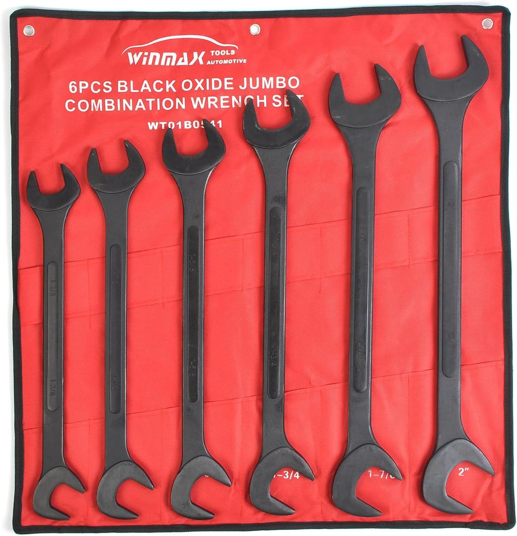 6 Piece SAE Jumbo Angle 1 3/8" to 2" Wrench Set