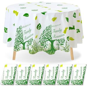Ganeen 6 Pcs Family Reunion Tablecloths Party Decorations 84 Inch