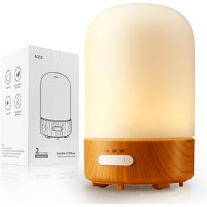 KZZ Glass Diffuser Small Cool Mist Humidifier for Bedroom Aromatherapy Diffuser for Essential Oils Warm Night Light Timer Waterless Auto-Off Quiet Ultrasonic Aroma Diffuser for Home