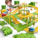 4-Tier Large Puzzle Race Car Track Set for Kids 3-5, Puzzle Tracks Car Play Set, Race Tracks Toys for Toddler Boys 3 4 5 6 Year Old, Birthday Gifts for Kids 3 4 5 6 7 8 Year Old Boys Girls