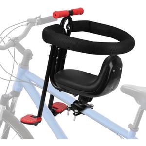 Kid's Bike seat Front Child Carrier Bike Chair for Bicycle Kids seat for Children 2~4 Years, Weight 55 lbs (front mounted black)