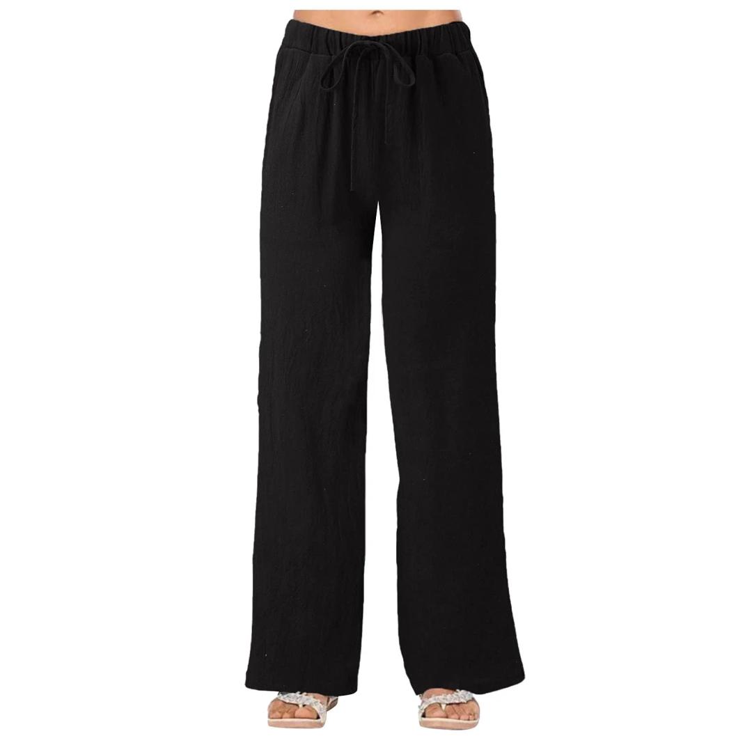 Women's Size S Flowy Drawstring Black Pants