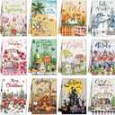 FuWeave 12 Pcs Seasonal Kitchen Towels Set for All Holidays Hand Dish Tea Towels Fall Halloween Christmas Cute Drying Dishcloths Decorative Absorbent Wash Cloths(Fresh Style)