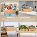 2 x Set of 3 Snack Baskets, Water Hyacinth Basket, Wicker Snack Basket Organizer for Office, Small Wicker Baskets with Handles (3 Medium Basket)