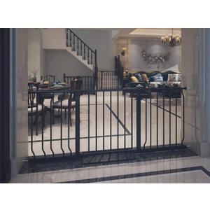 Extra Wide Baby Gate Tension Indoor Safety Gates Black Metal Large Pressure Mounted Pet Gate Walk Through Long Safety Dog Gate for The House Doorways Stairs(52.76"-57.48"/134-146CM, Black)