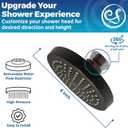 High Pressure Shower Head - Anti-Clogging Silicone Nozzles 2.5 GPM Removable Restrictor - Easy to Clean and Install - Includes Plumbers Tape - 6 inch - (Oil Rubbed Bronze 2.5GPM)