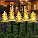 Solar Powered Christmas Tree Lights - Outdoor Waterproof, 5 Pack Decorative Lights for Garden, Yard, Pathway, Park, Wedding