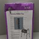 DMI Walker Tray, Rollator Tray, Mobility and Walker Accessory Tray Table Fits Most Standard Walkers, Folding with Two Cup Holders and Tool Free Assembly, 16 x 11.8 inch (Gray)