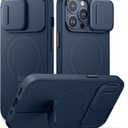 SURITCH for iPhone 13 Pro Case with Magnetic Camera Slide Cover and Adjustable Kickstand, Compatible with MagSafe, Shockproof Bumper Case Slim Protective Cover for iPhone 13 Pro 6.1 Inch, Blue