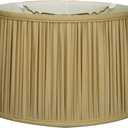 Royal Designs Shallow Drum Gather Pleat Basic Lamp Shade, Antique Gold, 11" x 12" x 8.5",BS-750-12AGL