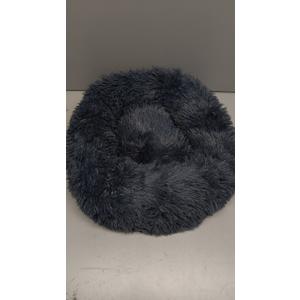 Small Calming Dogs Bed for Small Dogs Anti-Anxiety Machine Washable Fluffy Luxury Anti-Slip Waterproof Mute Base Warming Cozy Soft Pet Puppy Round Bed (19.0"L x 19.0"W x 6.0"Th, Dark grey)