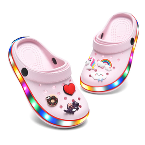 VIYEAR Toddler Light Up Sandals - Boy's & Girl's Garden & Beach Clogs - Indoor & Outdoor Slipper 25