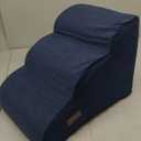 Dog Stairs and Steps for Beds Or Couches, 3-Step Pet Stairs & Steps for Small Dogs and Cats, Soft and Non-Slip Dog Ramp for Older Dogs,Pet with Joint Pain,Easy to Walk (Blue)