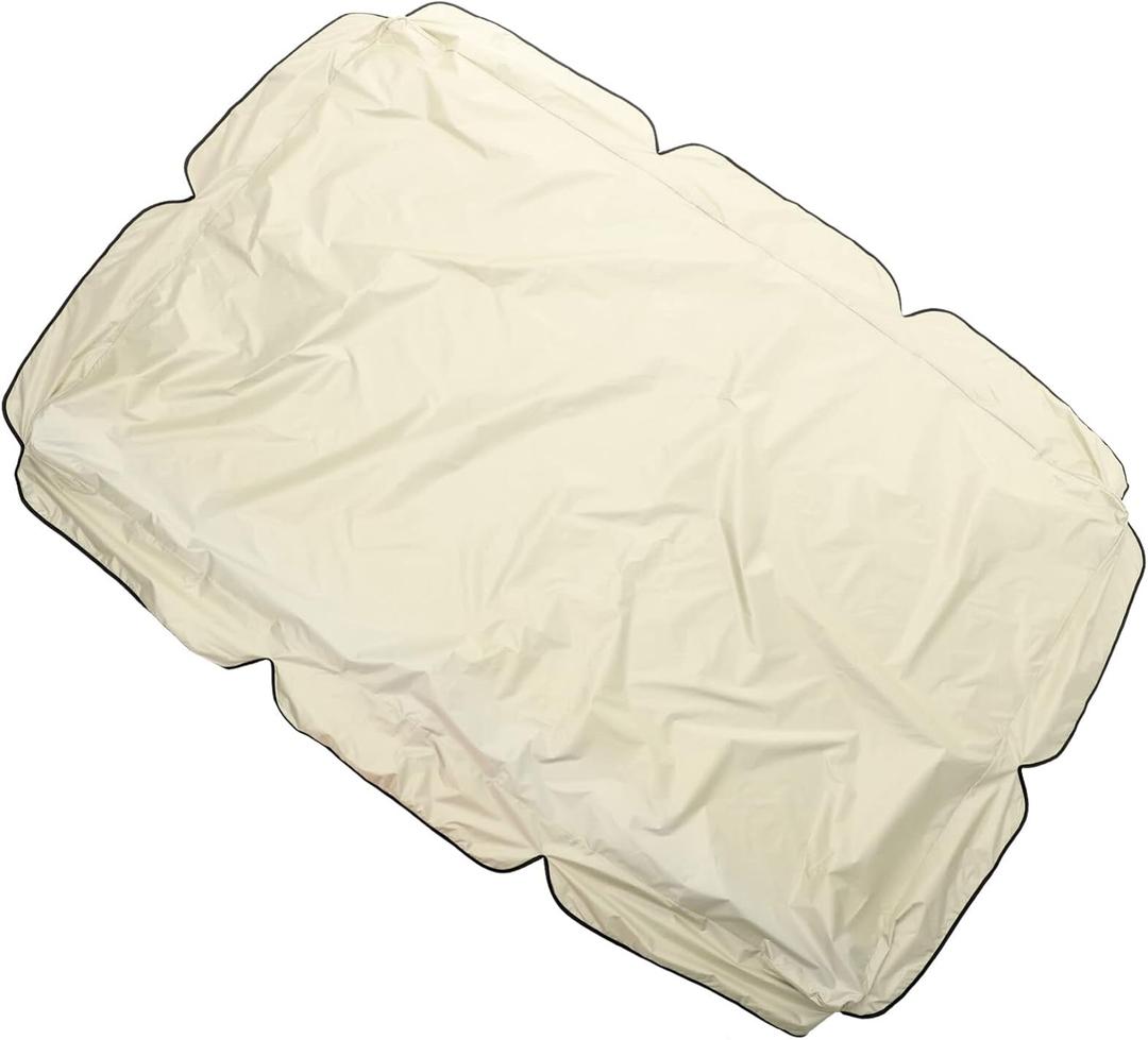 Cabilock Outdoor Swing Canopy Replacement Chair Canopy Seat Furniture Sunshade UV Swing Cover for Patio Yard Seat - Three seat 195x125cm (Beige)