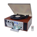 10 in 1 Vinyl Record Player 3 Speed Bluetooth Vintage Automatic Turntable CD Cassette Player AM/FM Radio USB Recorder Aux-in RCA Line-Out (Silver)