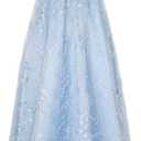 Regency Dresses for Women Regency Era Dress Luxurious Empire Waist Embroidery Ball Gown Tea Party (Small, Blue)