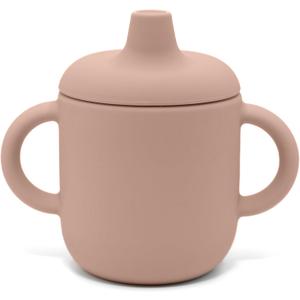nouka Non-Spill Sippy Cup | 100% Food-Grade Silicone | Easy Grip Double Handles | Non-Slip & Soft | Dishwasher Friendly | Soft Blush | Size 6 Oz