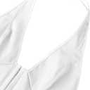 Women's Y2K Leather Halter Top Backless Corset Bustier Top Lace Up Sexy Going Out Crop Tank Halter Neck Party Club (White)