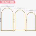 Metal Arch Backdrop Stand Set of 3 Wedding Arch Stand 7.2FT & 6.6FT & 6FT Arched Backdrop Frame for for Wedding Ceremony Baby Shower Birthday Party Graduation Ceremony Decoration