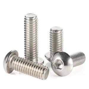 2 x M6-1.0 x 16mm Button Head Socket Cap Screws, Allen Socket Drive, Stainless Steel 18-8, Bright Finish, Quantity 25