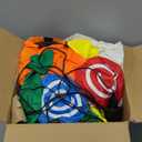 [ 3 Colors Changing Light ] TURNMEON 8 Ft Long Halloween Inflatables Three Ghosts with Pumpkin Candy Bags Halloween Decorations Outdoor Build-in LED Light Blow Up Halloween Decor Yard Party Garden