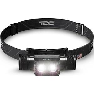 TDC Head Lamp Led Rechargeable Super Bright - USB-C Headlamp for Adults - Head Lights for Forehead - 1080 Lumen Head Flashlight - 10HR Battery for Hardhat, Camping, Hunting, Work