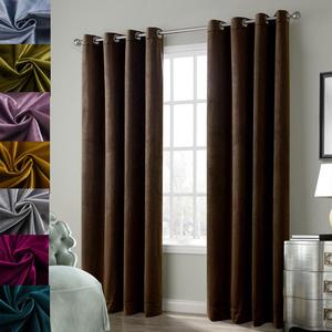 Cherry Home Set of 2 Blackout Velvet Drapes Room Darkening Curtains Panel Grommet Drapery, 52 by 96-Inch, Chocolate Brown(2 Panels) Theater| Bedroom| Living Room| Hotel