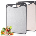 Titanium Cutting Boards For Kitchen, Double Sided Cutting Board, Food Grade Titanium And Wheat Straw PP Chopping Board, Easy To Clean, Large Size 15”×10” Dark Gray 