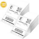 JTIEO Shipping Labels 4" x 6" Thermal Labels 1000 Fanfold Direct Thermal Label Printer Paper, Perforated White with Permanent Adhesive, Compatible with Most Thermal Printers.