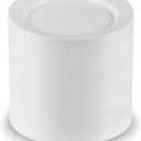 Munfix 100 White Plastic Plates Set, 7 Inch Dessert Appetizer, Fancy Disposable, Heavy Duty, Elegant Wedding Party Plates