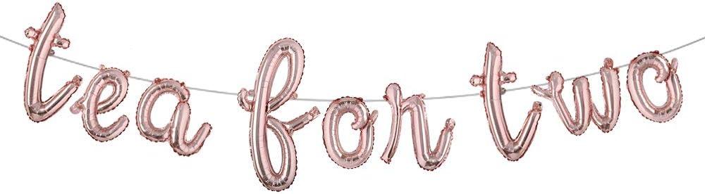 Tea for Two Balloons Tea Party Birthday Party Decor Princess ParTea Party Decorations Kids Birthday Decor Tea Second Birthday Balloon Tea for 2 (L TEA FOR TWO Rose Gold)
