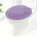 Soft Chenille Toilet Lid Cover 19.5L x 18.5W Machine Washable Toilet Seat Cover Adjustable Rubber Backing Fits Most Round Elongated and Oblong Lids 