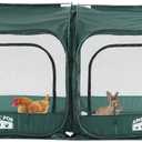 2Pcs Portable Chicken Run, Pop Up Chicken Tent for Small Animals Outdoor Gardening Net with 3 Doors and Handbag, Easy to Install and Storage, Green (80 x 40 x45)
