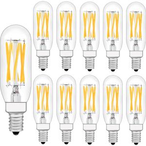 Raheem T8 LED Bulb, E12 Dimmable LED Bulb, 110v 600Lumens 3000k 60W Equivalent, Clear Glass Tubular Light Bulb, Best Replacement for Incandescent Bulb, Candelabra LED Bulbs, 10 Pack (Warm White)