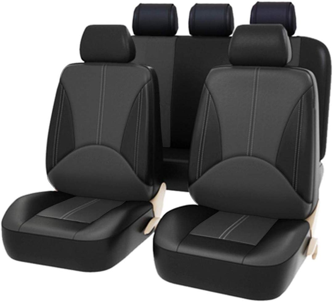 Garvee Car Seat Covers Full Set - Universal Fit Breathable Auto Seat Protectors with Headrest Covers, Airbag Compatible, Washable & Easy Install for Cars, SUVs, Vans - K