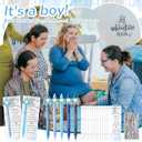 50 Set Baby Shower Gifts Pens for Guests Baby Shower Party Favors Retractable Ballpoint Pens with Thank You Cards for Gender Reveal Souvenir Game Prize (It's A Boy)