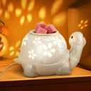 LESES Electric Wax Melt Warmer, Turtle Ceramic Wax Warmer Burner for Scented Cubes, Candle Wax Melter with 2 Light Bulbs Fragrance Oil Warmer for Home Bedroom Aromatherapy Gifts for Mom Grandma (White)