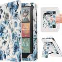 Famavala Case Cover for 7"/6.8" Kindle Paperwhite Signature Edition (12th/11th Generation, 2024/2021 Release) and Kindle Colorsoft Signature Edition 1st Gen (Blue Floral)