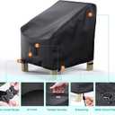 Patio Chair Covers for Outdoor Furniture Waterproof 2 Pack, Lawn Chair Covers 600D Heavy Duty Oxford Cloth, Large Covers for Lounge Lawn Deep Seat Black 40" W x 40" D x 36" H