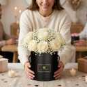 Hollyone Black Gift Box with Lids Set of Round Nesting Gift Boxes Cylinder for Presents 3 Assorted Sizes Flowers Arrangements Boxes for Gift Giving Holiday Valentine Mom Gifts Present Wrapping