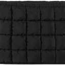 Puffy Quilted Makeup Bag for Women, Cosmetic Bag, Travel Toiletry Organizer Pouch Clutch (black)