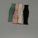 Recoppa Compatible for Apple Watch Band Scrunchie 38mm 40mm 41mm 42mm 44mm 45mm 46mm Cute Printed Elastic Solo Loop Bands Women Bracelet Strap for iWatch Series 11 10 9 8 7 6 5 4 3 2 1 SE, 4 Packs (Black/Pink/Black White/Deep Green)