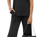 XIEERDUO Women's 2 Piece Lounge Set Fashion Travel Outfits Vacation Tracksuit Comfy Wide Leg Airport Loungewear S-3XL